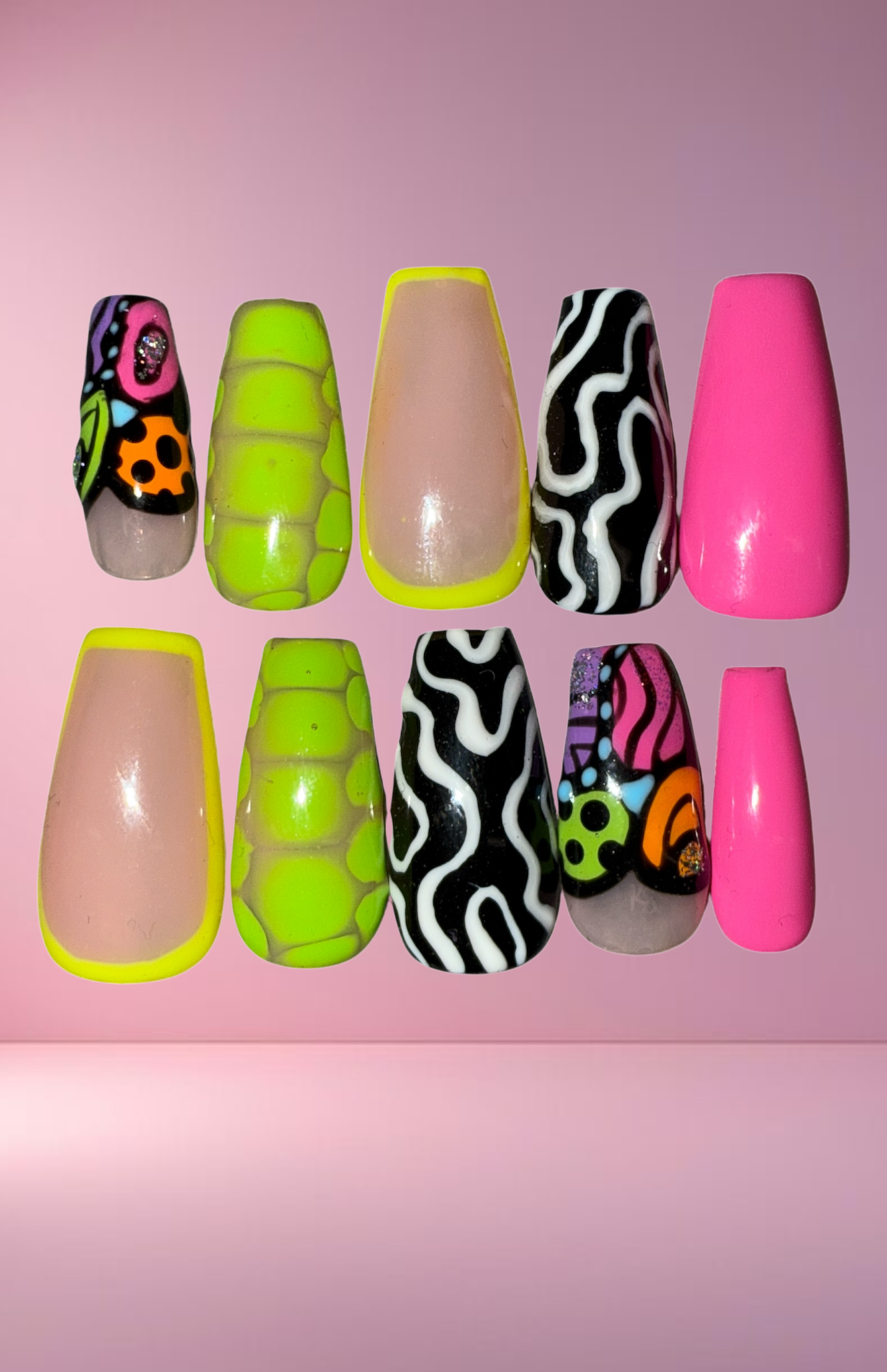"Summer" Press-On Nail Set, Medium