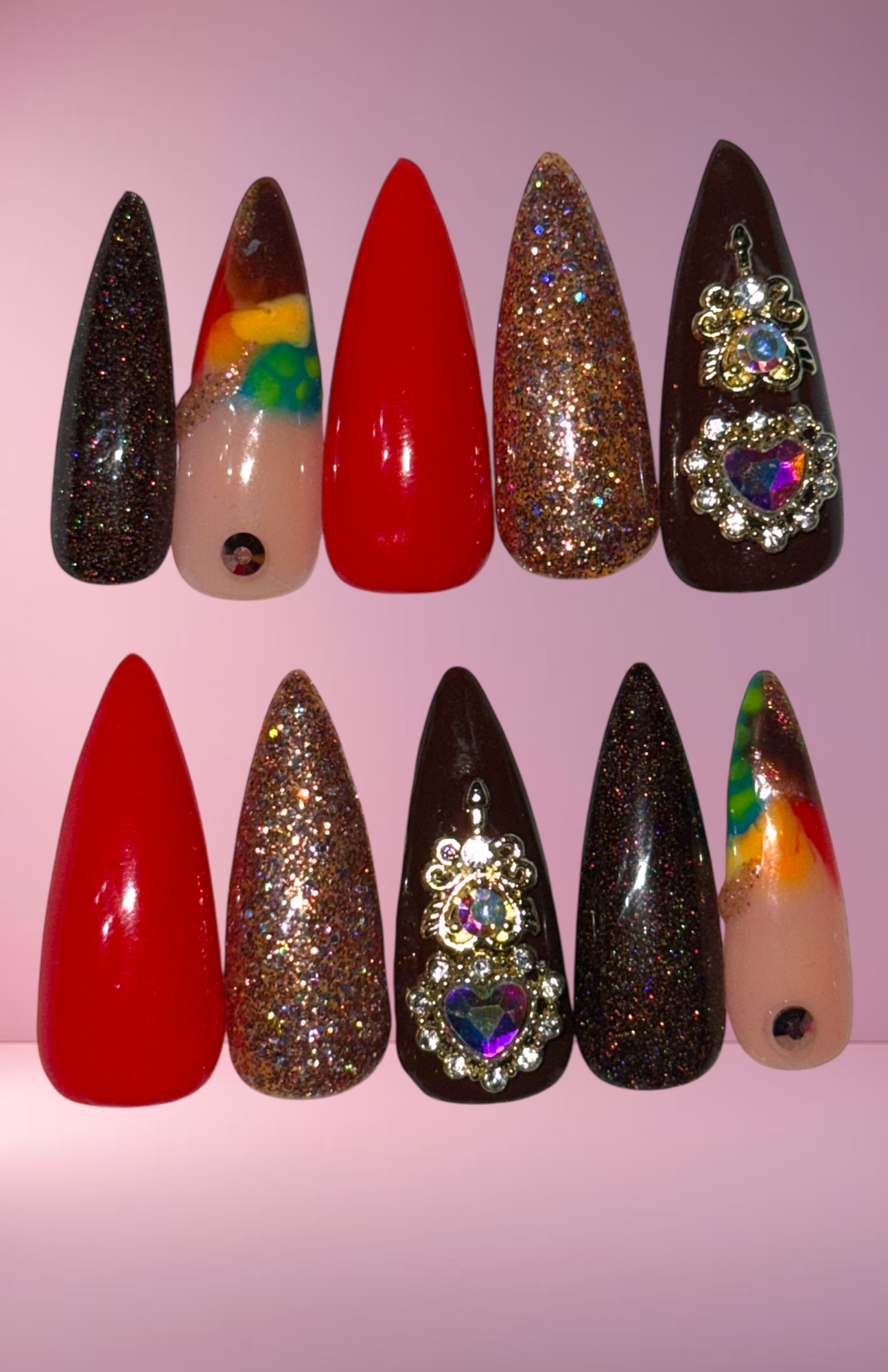 "Fall Back" Press-On Nail Set, Medium