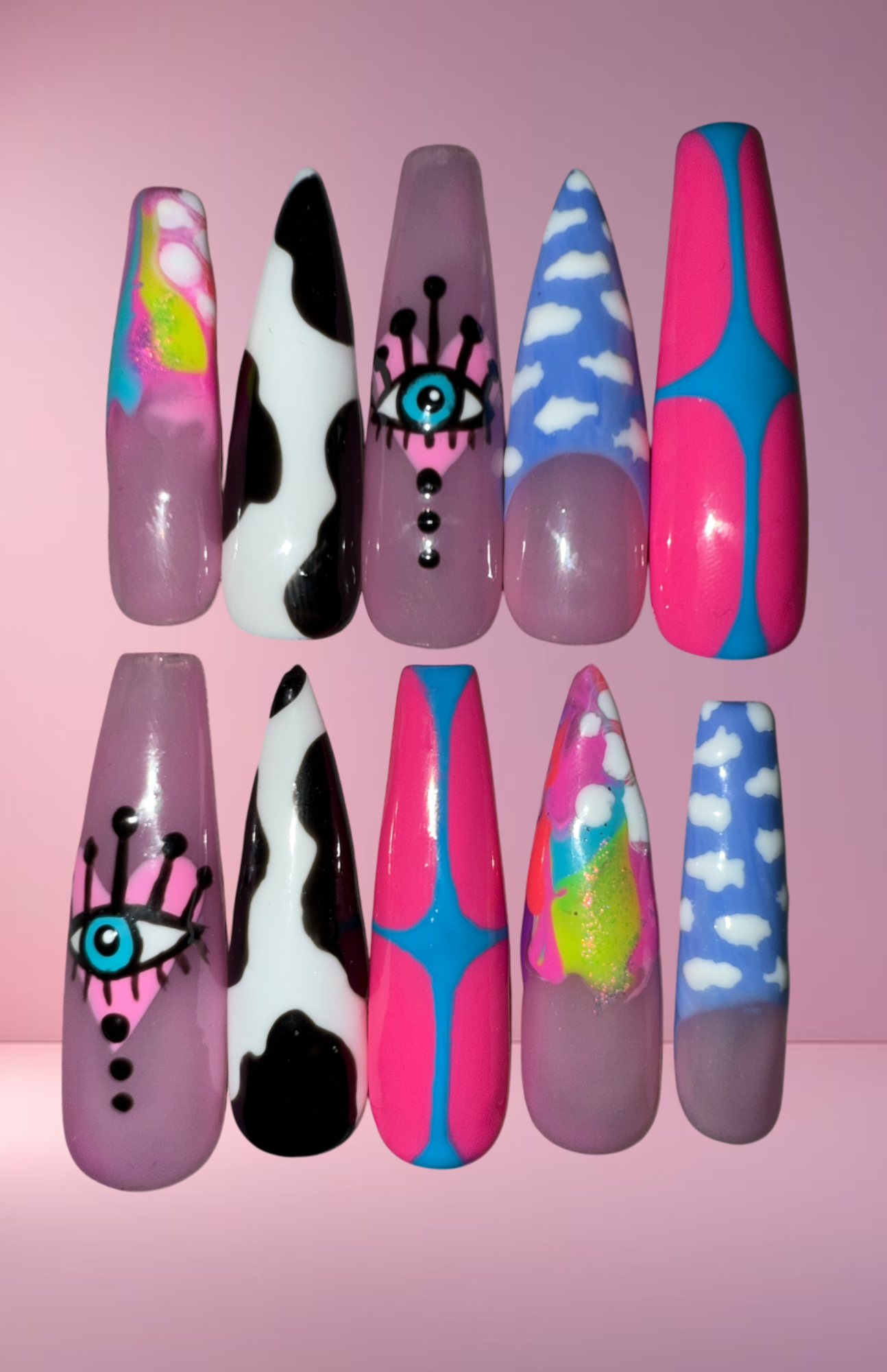 "Rebel" Press-On Nail Set, Medium